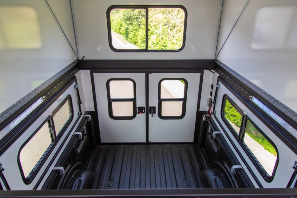 The interior of the Grizzly Cub hard shell camper